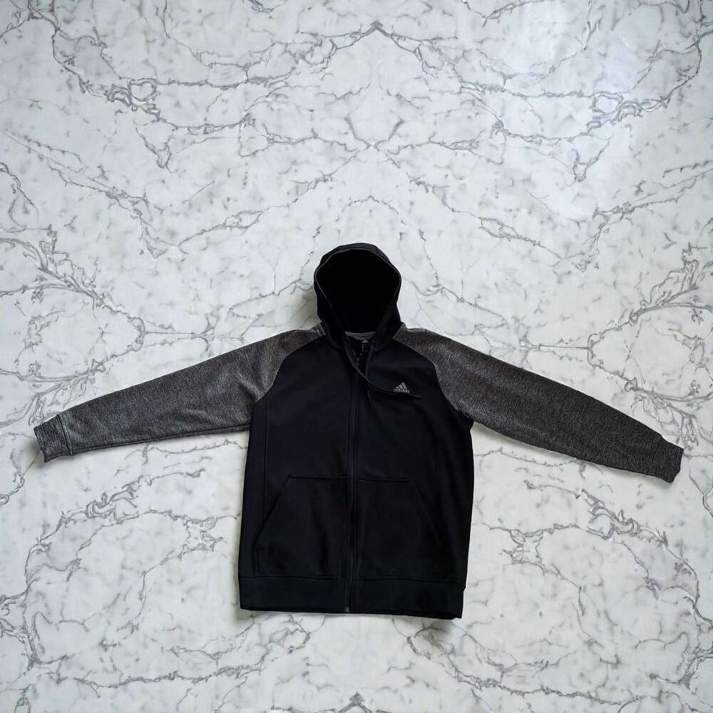 Adidas Climawarm Full Zip Hoodie Black Gray Size L
